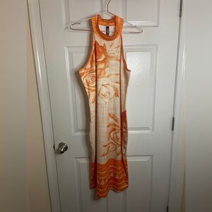 Floral Jersey Sleevless Midi Dress